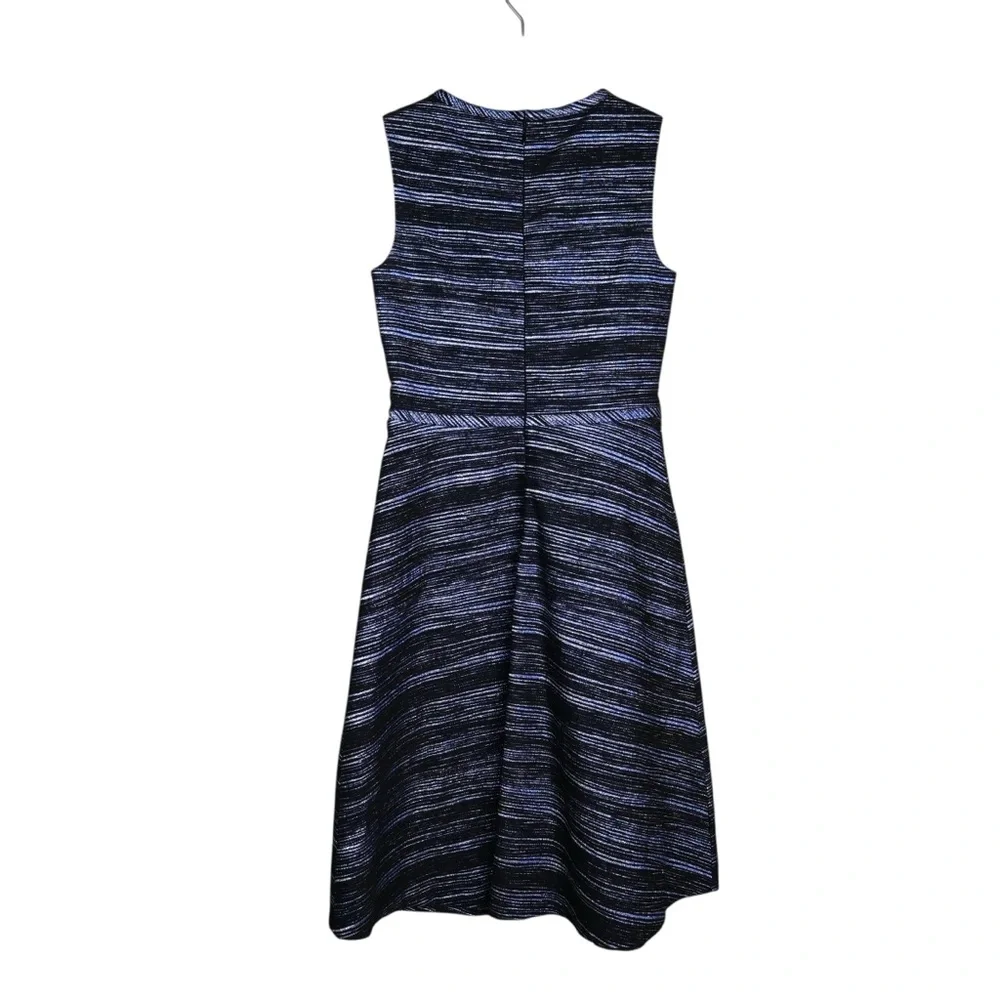 Nicole Miller Women's 6 Metallic Striped Fit & Flare Cutout Lined Dress - Picture 2 of 8